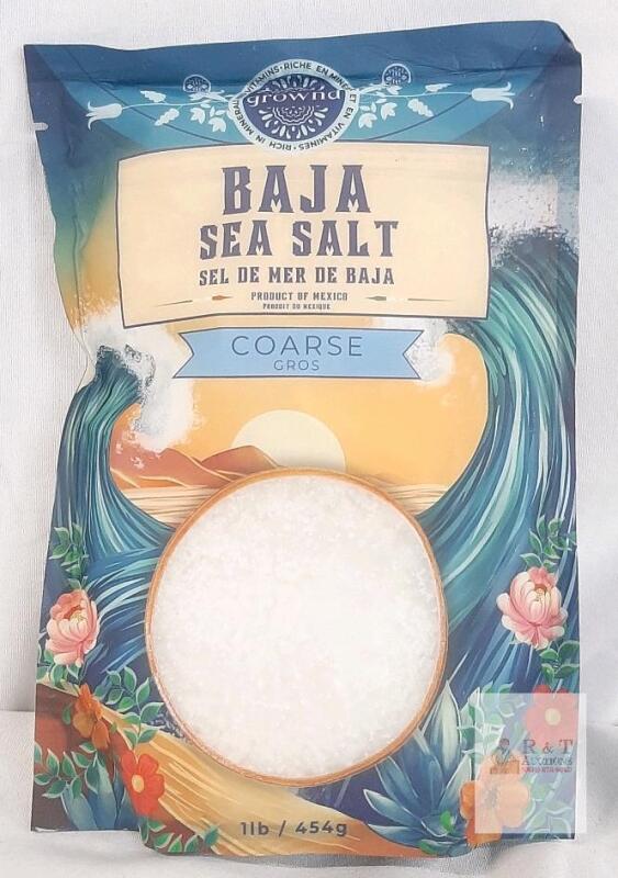 Grownd Baja Sea Salt Coarse, 1 lb (454g) Resealable Bag, Product of Mexico