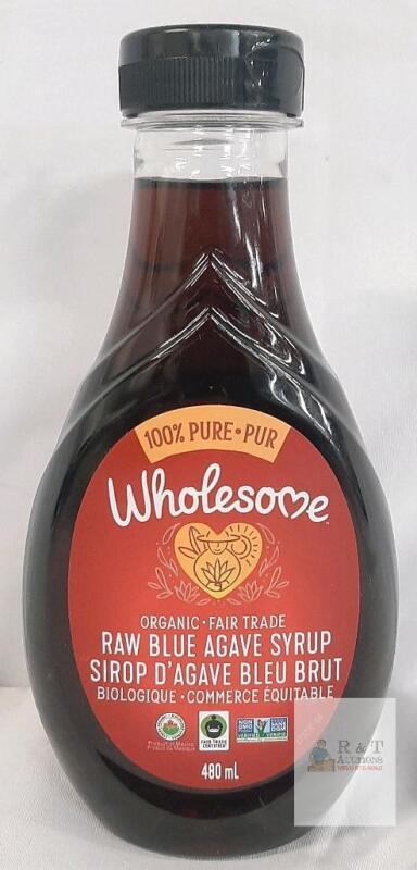 Wholesome Organic Raw Blue Agave Syrup 480mL, Fair Trade, Gluten-Free, Vegan, Best by 2028