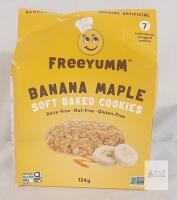 FreeYumm Banana Maple Soft Baked Cookies, 7 Pack, 154g, Gluten-Free, Nut-Free, Non-GMO