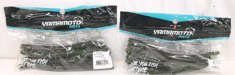 Yamamoto 7" Yamasenko Senko Worms Green Pumpkin Red Flake 6-Pack Soft Plastic Baits USA
