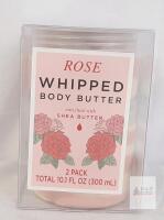 Body & Earth Rose Whipped Body Butter, 2 Pack, 10.1 fl oz Total, Vegan, Enriched with Shea Butter