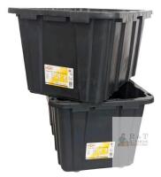 HDX 102L (27-Gallon) Tough Storage Tote &ndash; Black Base with Yellow Lid, Heavy-Duty Polypropylene