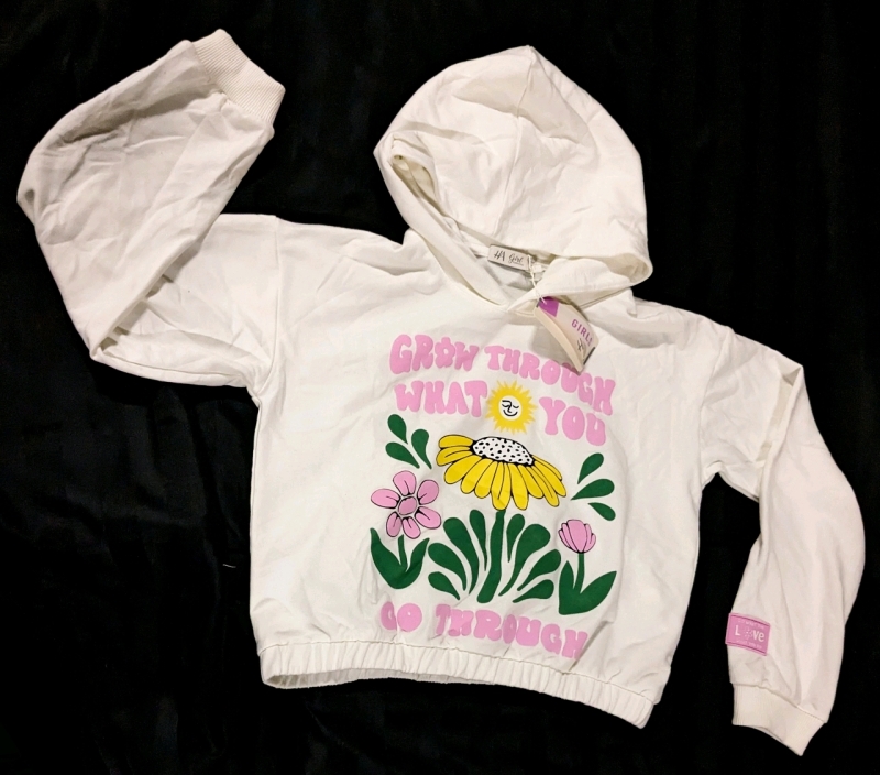 New Girls Pull-Over Hoodie: "Grow Through What you Go Through" (Size 14)