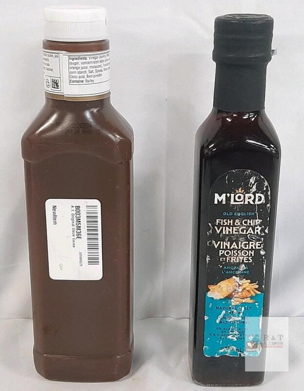 A.1. Original Steak Sauce 15 oz & M&rsquo;Lord Old English Fish & Chip Vinegar 8.5oz, Sealed Bottles