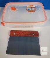 Sterilite Ultra-Seal 8.1 Qt Food Container + 6&rdquo; Stainless Steel Dough Scraper Set