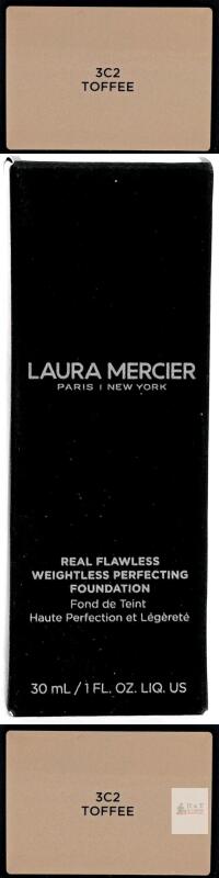 Laura Mercier Real Flawless Weightless Perfecting Foundation 3C2 Toffee, 1 FL OZ (30 mL)
