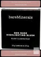 NEW bareMinerals Gen Nude Highlighting Blush, Peach Glow, 0.11 oz, Luminous Mineral Complex