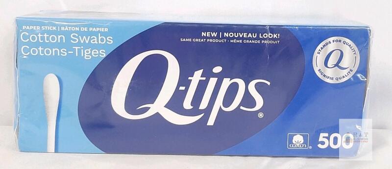 Q-tips 500 Count 100% Cotton Swabs, Paper Sticks, Double-Tipped, UPC 065686913719