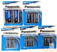 5 New Packs PANASONIC Batteries: D, AA & 3&times; AAA - Super Heavy Duty Power