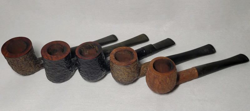 Vintage Brigham Pipes w/Oak or Briar Wood Bowls , 5 Pipes Made in Canada