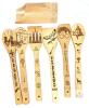 New 7pcs Harry Potter Magic Cooking Bamboo Kitchen Set, Laser-Etched Natural Bamboo, 12" Long With Holder - 2