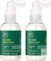 2 New Tea Tree Lemon Sage Thickening Spray, Builds Body + Boosts Volume, For Fine Hair 75ml ea