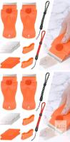 2 New Packs of 2 Razor Blade Scraper Cleaning Tool, Sticker Glue Paint Adhesive Decal Stain Removal for Glass Ceramic Metal Floor Surface Car Window Stovetop Silicone Caulk Removal Tool with Spare Blades & Wrist Strap