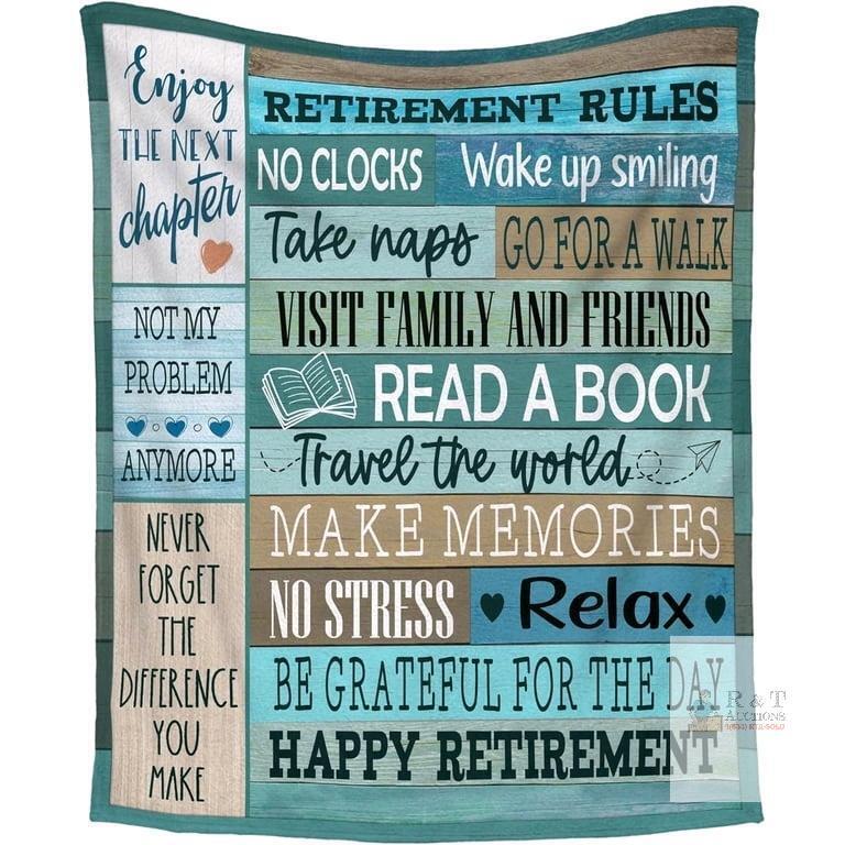 New "Happy Retirement!" Super Soft Fleece Blanket, 60" &times; 50"