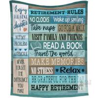New "Happy Retirement!" Super Soft Fleece Blanket, 60" &times; 50"