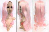 New 26" Long Layered Pink Long Hair Synthetic Wig