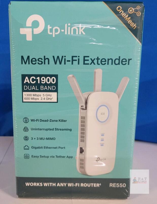 OneMesh Tp-Link Mesh Wi-Fi Extender , Model # RE550 . iOS & Android Compatible