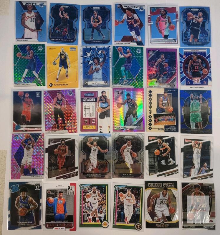 2019 - 2023 NBA Basketball Trading Card Singles , 30 Trading Cards