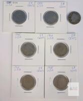 1894 - 1912 USA Liberty Head " V " Five Cent Nickels . 1894 , 1895 , 1896 , 1902 , 1904 , 1908 , 1912