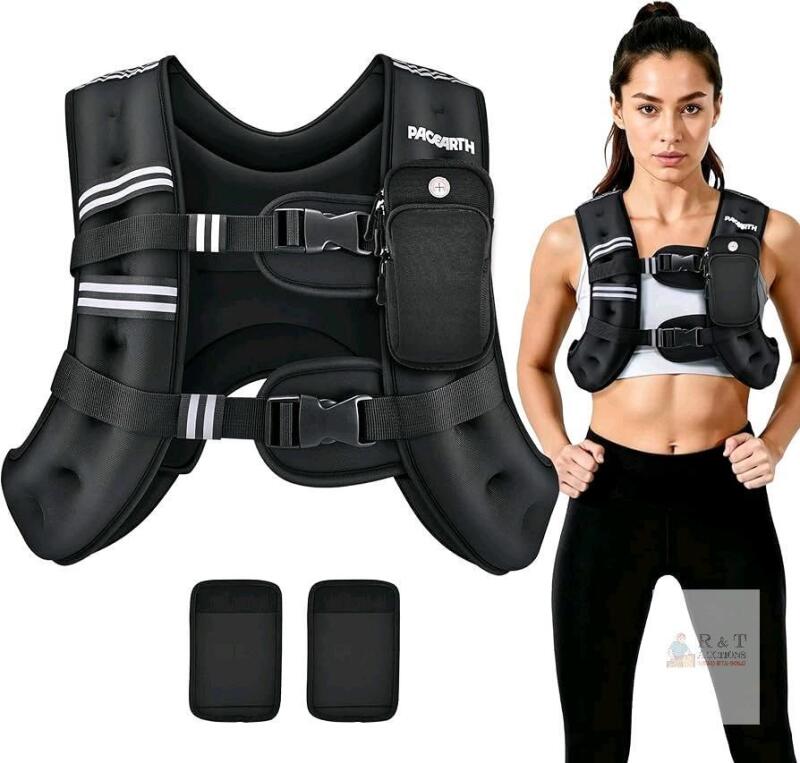 New PACEARTH Weighted Vest, 16lb Weight Vest with Reflective Stripe