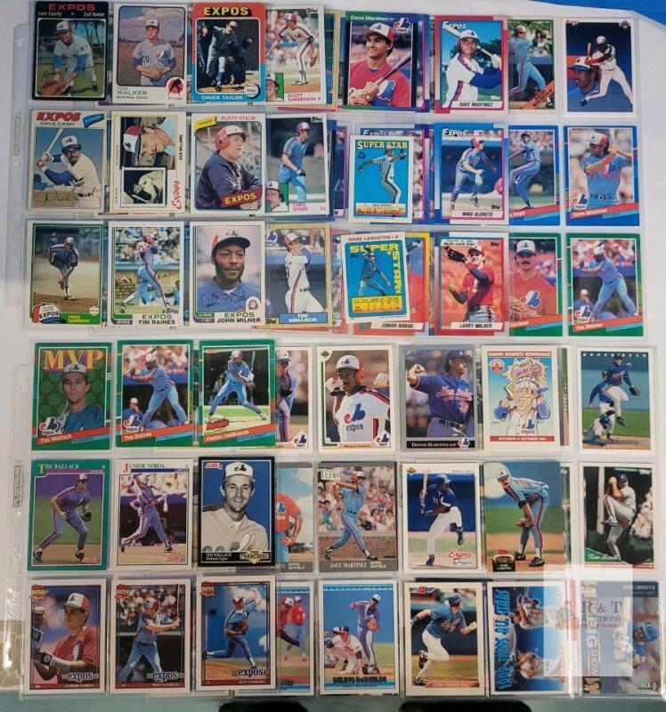 1971 - 1997 Montreal Expos MLB Baseball Trading Card Singles , 81 Trading Cards
