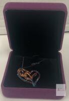 Naixio Rose Love Heart-Shaped Multicolor Pendant Necklace, Gift Box,