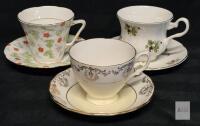 Royal Vale, Colclough, Queen Anne English Bone China Tea Cup & Saucer Sets, Gold Trim, 1950s&ndash;70s