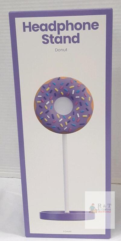Donut Headphone Stand, Universal Fit, Accessory Organizer, Purple Figural Design, 11.61"x4.52"