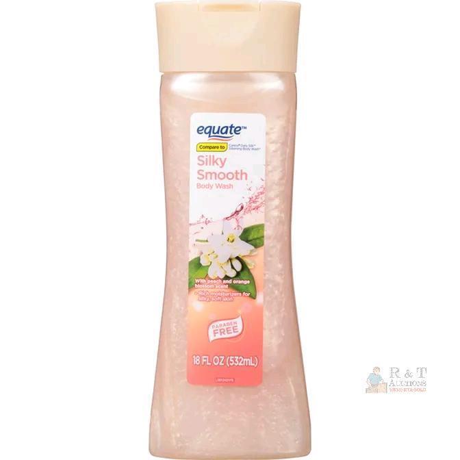 Equate Silky Smooth Body Wash, 18 fl oz (532mL), Peach & Orange Blossom, Paraben Free, Batch 0474108