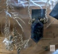 Natural Lapis Lazuli Hexagonal Pendant Necklace by SUNSHINEGEMS Jaipur, 18" Chain, New in Box