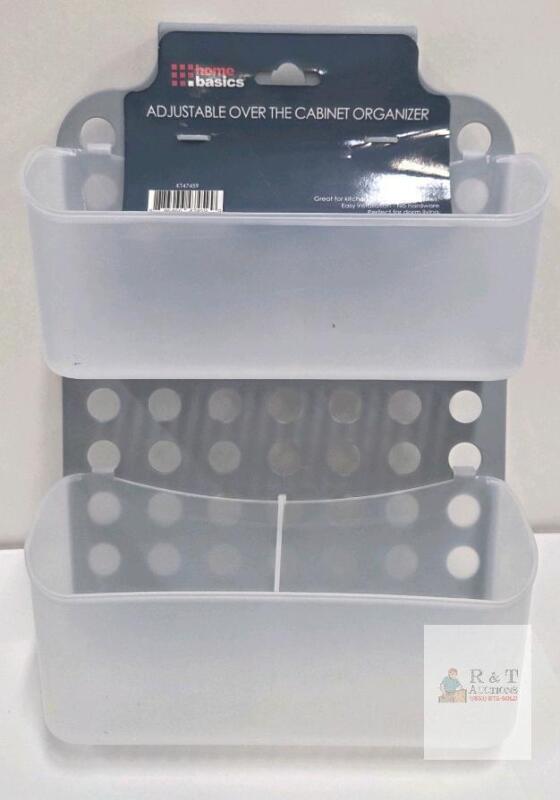 Home Basics Adjustable Over-the-Cabinet Organizer, 2-Tier, 10"x14", Plastic, 1" Hook, K147459