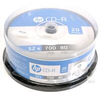 New 20-Pack HP CD-R 52x 700mb / 80mins Writable CDs