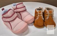 2 Pairs Toddler Boots: MORENDL Pink Hook & Loop Size 160mm + Brown Fur-Lined Lace EU30