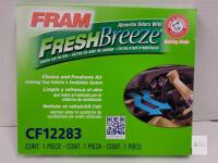 new FRAM Fresh Breeze CF12283 Cabin Air Filter with Arm & Hammer Odor Control for Select Vehicles