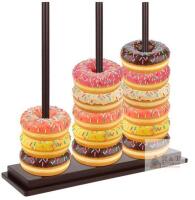 New - FMOACEN Farmhouse Donut Stand, Rustic Wooden Display Tower for Donuts Bagels & Cupcakes .