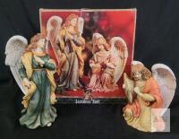 Grandeur No&euml;l Collector&rsquo;s Edition 2-Piece Hand-Painted Porcelain Angel Figurine Set w/ Box 9"