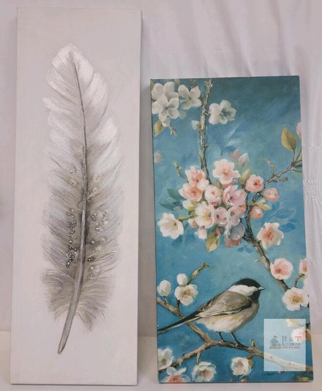 Two (2) Home Decor Prints on Canvas . Measures 10"&times;28" & 12"&times;24"