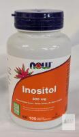 exp 10/29 NOW Inositol 500 mg 100 Veg Capsules Myo-Inositol, NON-GMO, Exp 10/29, Lot# 3441522