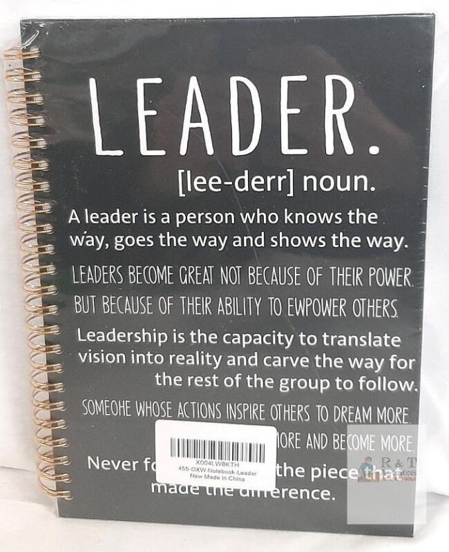 Spiral Notebook "Leader" Edition, Metal Binding, Black Glossy Cover, 8.5"x5.75", 80 Sheets, China