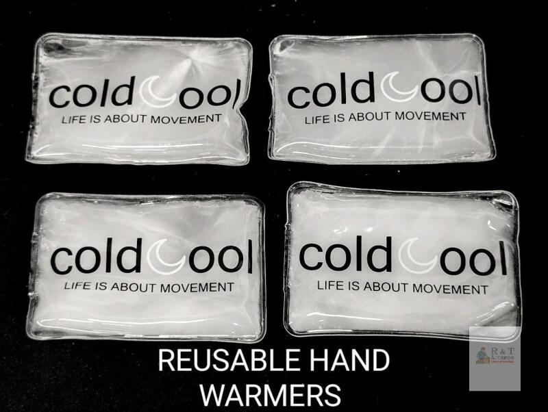 ColdCool Instant Reusable Hand Warmers, 4-Pack, 4.25"x3.25", Click Activation, Boil to Reset