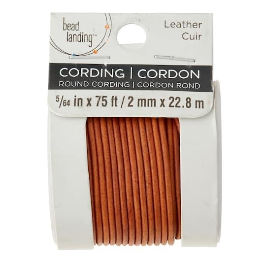 New Bead Landing Leather Round Cording 5/64" x 75'