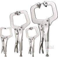 New - 4pc. Locking C Clamp Set, Locking Pliers with Fixed and Swivel Pads, 6 Inch, 9 Inch, 11 Inch,