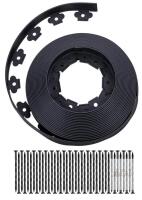 New - Garden Edging，40FT Landscape Edging with 25 Spikes for Lawn 1.5 Inch Tall (Black, 40FT)