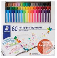 New - Staedtler Triplus Fineliner Pen - Set of 60, Assorted Colors