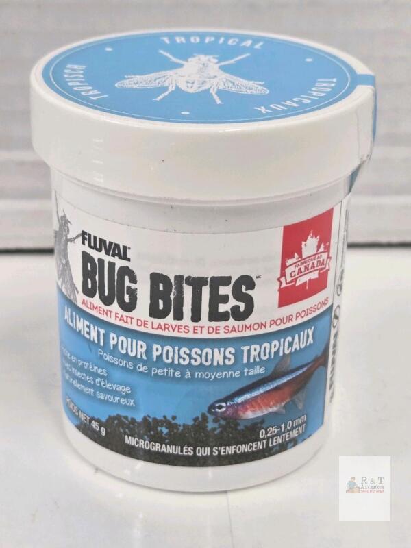 Fluval Bug Bites Tropical Micro Granules, 1.6 oz (45 g), High-Protein Fish Food