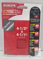 Diablo DCS045VGPP10G 1/4 Sheet Sandpaper Sheets, 10-Pack, Assorted Grits