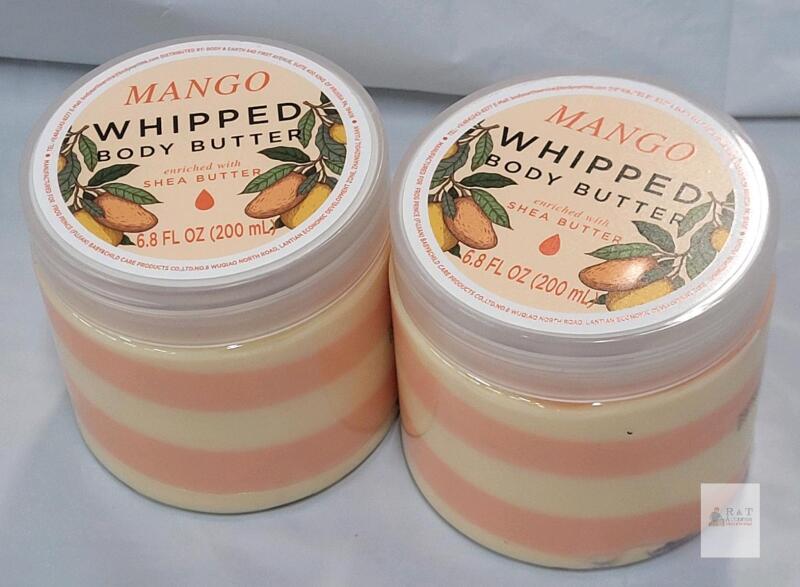 Body & Earth Mango Whipped Body Butter, 6.8 fl oz (200 mL), Enriched with Shea Butter