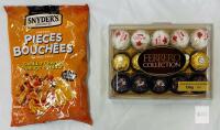 2026 Snyder's Cheddar Cheese Pretzel Pieces 140g & Ferrero Collection Chocolates 156g Assortment Sealed