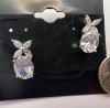 CZ 925 Sterling Line Necklace Earrings - 2
