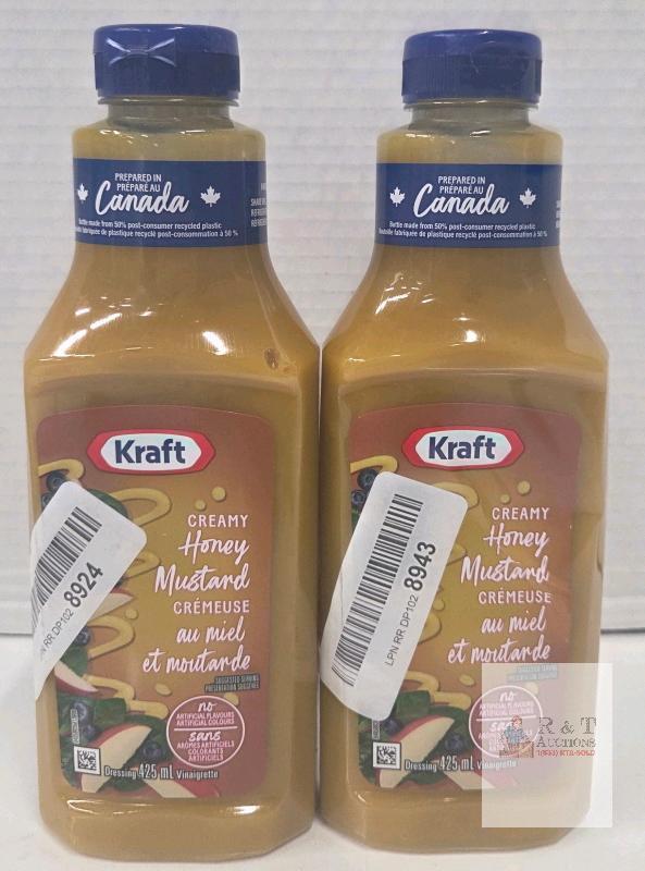 2026 April . Kraft Creamy Honey Mustard Dressing 425mL, 2-Pack, Best Before 2026, Sealed, Canada